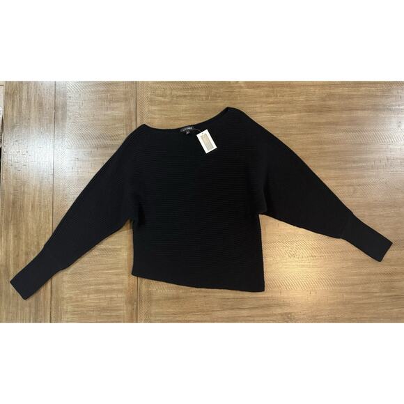 NWT Intermix Exclusive Jacquline Off Shoulder Wool Cashmere Sweater Black Size L - Picture 11 of 14